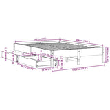 Bed Frame without Mattress White 160x200 cm Solid Wood Pine 3301705