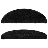 Stair Mats 15 pcs 56x17x3 cm Black Half Round 133893