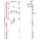 Bathroom Wall Support Height Adjustable Blue 50 x 3 x 112 cm 4106574