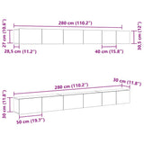 TV Cabinet Set 6 pcs Black Oak Engineered Wood 3333059