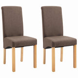 Dining Chairs 2 pcs Brown Fabric 249273