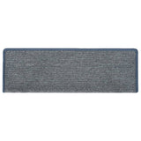 Stair Mats 15 pcs 65x21x4 cm Light Grey and Blue Rectangular Edge 326200
