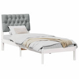 Bed Frame with Upholstered Headboard White 75 x 190 cm 878863