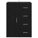 Sideboard with Drawer Black Oak 59 x 39 x 80 cm Engineered Wood 883066
