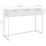 335893 Console Table White 106x35x75 cm Steel