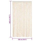 Fly Curtain Beige and White 100x200 cm Chenille 377343