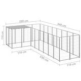 Dog Kennel Silver 6.05 m Steel 3082231