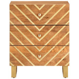 Bedside Cabinet Brown and Black 50x33x60 cm Solid Wood Mango 356792