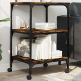 Printer Stand 3-Tier Smoked Oak 50x41x75 cm Engineered Wood 842288