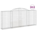Arched Gabion Baskets 13 pcs 300x30x120/140 cm Galvanised Iron 3146550