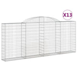 Arched Gabion Baskets 13 pcs 300x30x120/140 cm Galvanised Iron 3146550