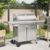 Gas BBQ Grill with 7 Burners Silver Stainless Steel 367594