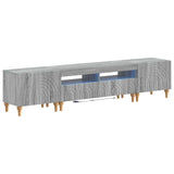 3 Piece LED TV Cabinet Grey Sonoma Engineered Wood 3416505