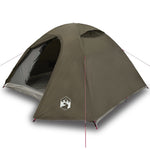 ZNTS Camping Tent Dome 3-Person Brown Waterproof 4009616