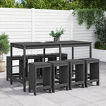 9 Piece Garden Bar Set Grey Solid Wood Pine 3157759