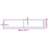 Table Top Light Brown 200x40xcm Treated Solid Wood Live Edge 363981