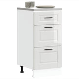 ZNTS Kitchen Base Cabinet Porto High Gloss White Engineered Wood 854222