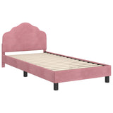 Children's Bed Frame with Headboard Pink 80 x 200 cm Velvet 42010946
