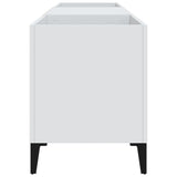 Record Cabinet White 121x38x48 cm Engineered Wood 831933