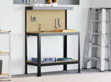 Workbench Black 81 x 41 x 145 cm Engineered Wood and Metal 42020131