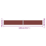Retractable Side Awning Brown 160x1200 cm 318069