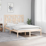 Bed Frame Natural Pine Solid Pine Wood Double Bed Frame 3103993