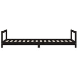 Kids Bed Frame Black 90x200 cm Solid Wood Pine 834395