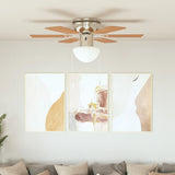 Ornate Ceiling Fan with Light 82 cm Light Brown 50536