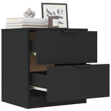 ZNTS Bedside Cabinets 2 pcs Black Engineered Wood 811217