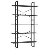 5-Tier Book Cabinet Grey 100x30x175 cm Engineered Wood 3082000