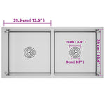 Handmade Kitchen Sink Stainless Steel 51522