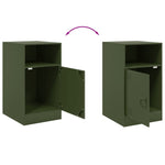 ZNTS Bedside Cabinets 2 pcs Olive Green 34.5x39x62 cm Steel 841772