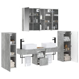 Bathroom Furniture Set 6 pcs Concrete Grey 3407138