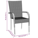 Garden Dining Set Grey PE rattan, powder-coated steel, tempered glass 3156676