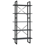 5-Tier Book Cabinet Grey 80x30x175 cm Pinewood 3081995