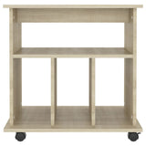 Storage Cabinet Sonoma Oak Engineered Wood Medium Rolling Cabinet 808479