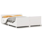 Bed Frame without Mattress White 120x190 cm Small Double Solid Wood Pine 850786