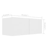 7 Piece TV Cabinet Set White Engineered Wood 3078672