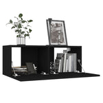 ZNTS 6 Piece TV Cabinet Set Black Engineered Wood 3078767