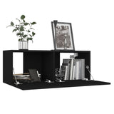 ZNTS 6 Piece TV Cabinet Set Black Engineered Wood 3078767