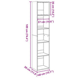Bookcase Artisian Oak 40x30x189 cm Engineered Wood 857893