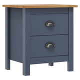 Bedside Cabinets Hill 2pcs Grey 46x35x49.5 cm Pine Wood 288909