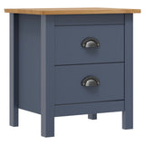 Bedside Cabinet Hill Grey 46x35x49.5 cm Solid Pine Wood 288905