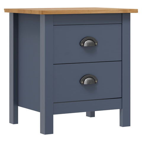 Bedside Cabinet Hill Grey 46x35x49.5 cm Solid Pine Wood 288905