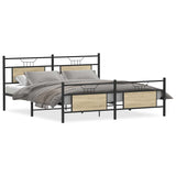 Metal Bed Frame without Mattress Sonoma Oak 160x200 cm 3325097