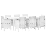 Garden Dining Set 9 pcs White Polypropylene 3378582