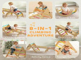 8-in-1 Toddler Climbing Frame, Indoor Play Triangle Set with Slide, Arch and Triangle Ladder, T3398P422166