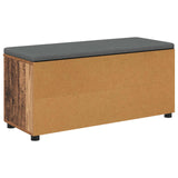 Hall Bench Old Wood 100 x 38 x 46 cm Engineered Wood and Fabric 891518