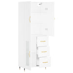 Highboard White 69.5x34x180 cm Engineered Wood 3195939