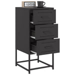 ZNTS Bedside Cabinets 2 pcs Black 36x39x78 cm Steel 846579